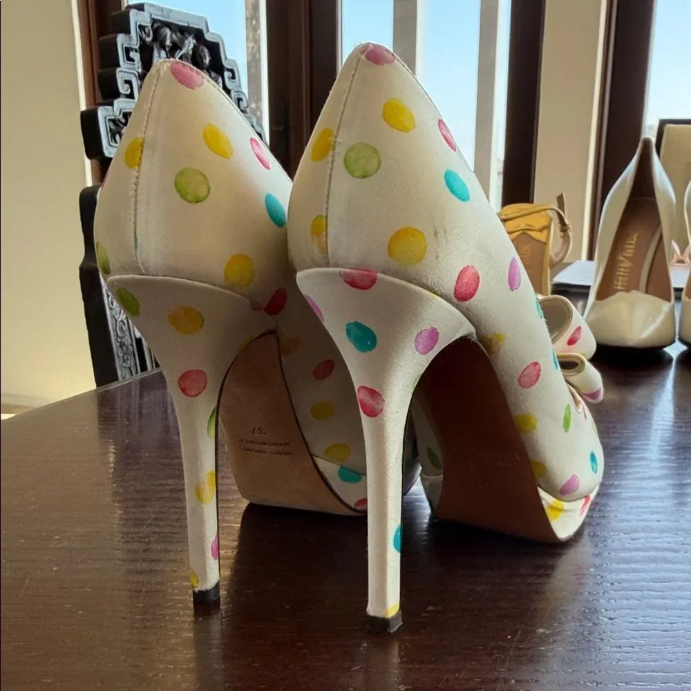 Playful Polka Dot Peep Toe Heels by